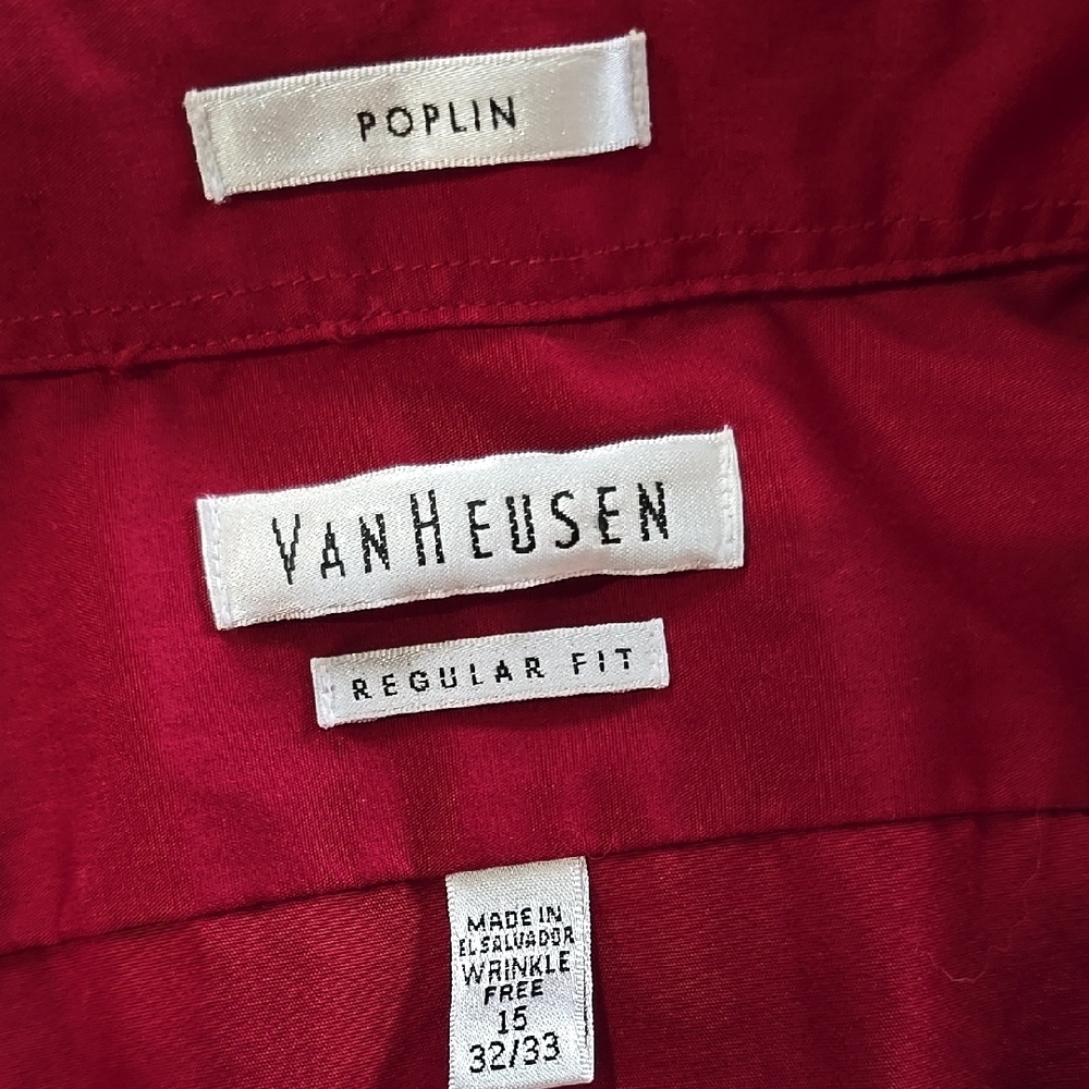 Men's Red Button-Up Shirt - Picture 2 of 5
